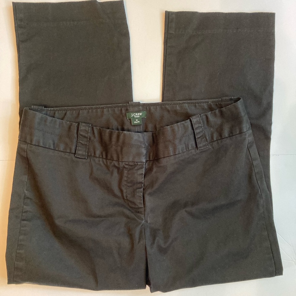 J Crew Black Cropped Pants | Size 10 | City Fit Stretch